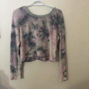 American Eagle tie dye cropped long sleeve